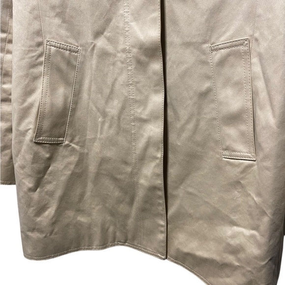 COACH Womens Trench Coat Signature Monogram Beige Size Large - Picture 2 of 12